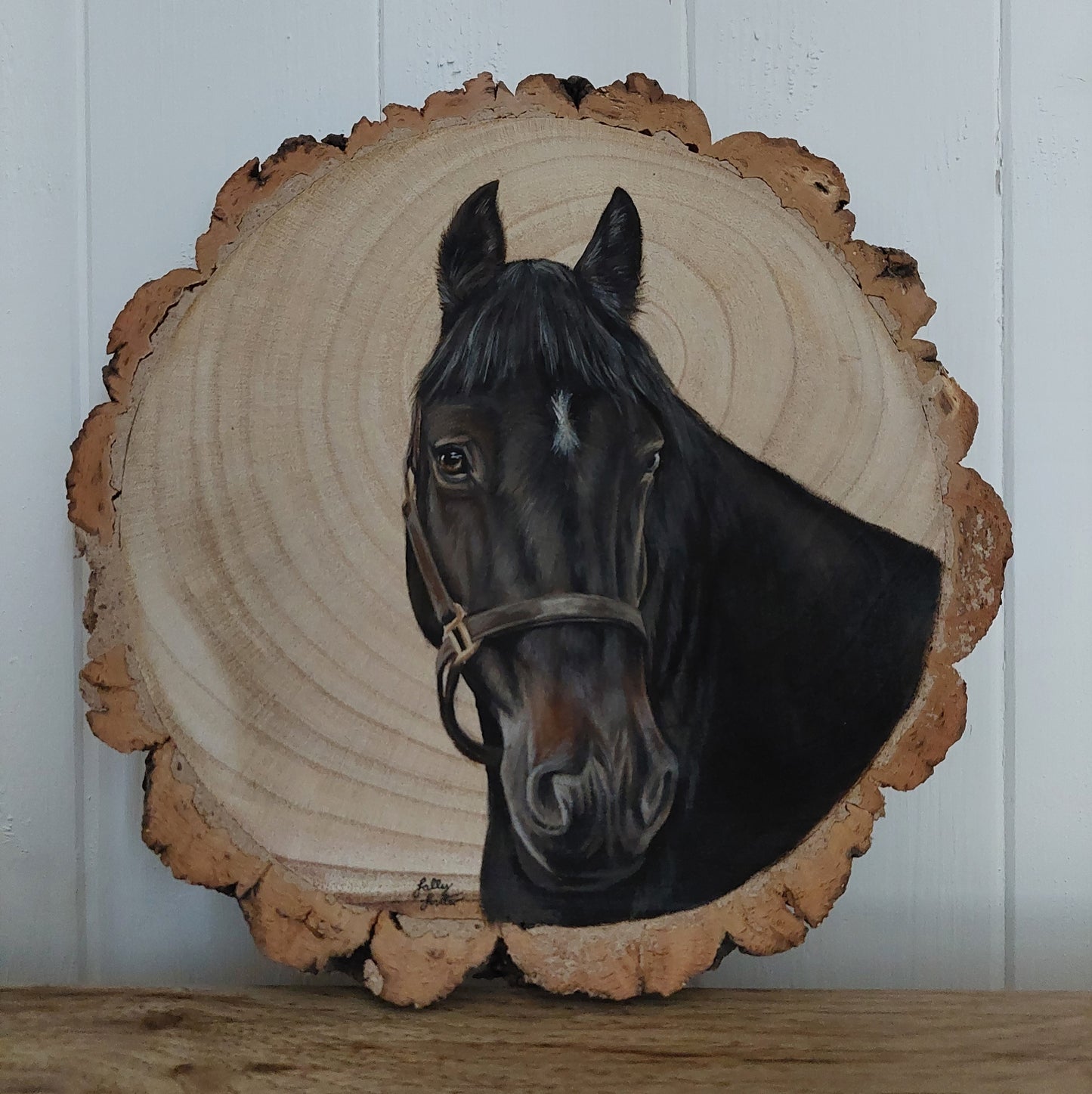 Custom Pet Portrait Log Slice (Small)