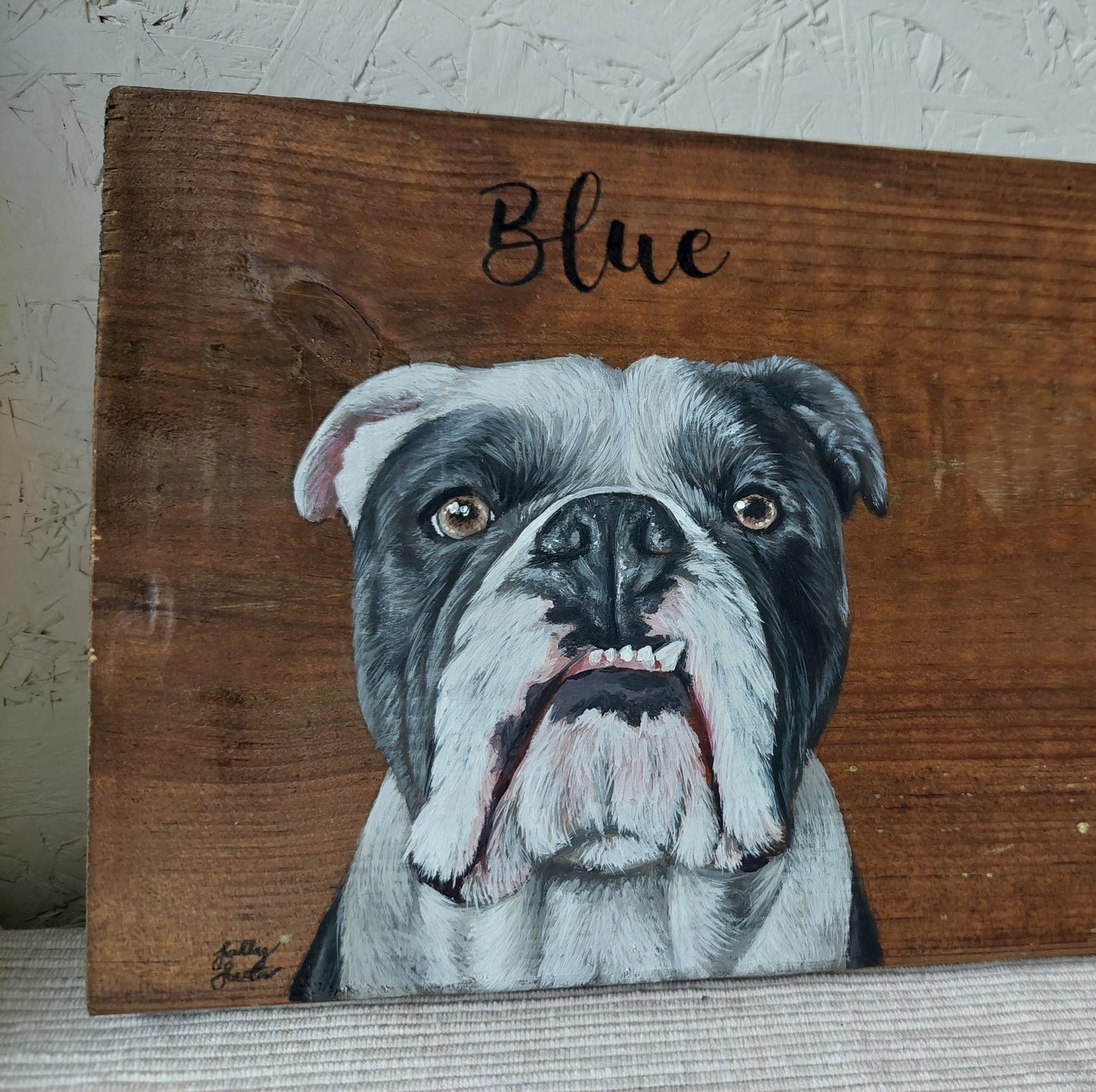 Custom Pet Portrait Wooden Lead Holder