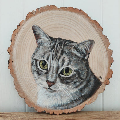 Small Pet Portrait Log Slice
