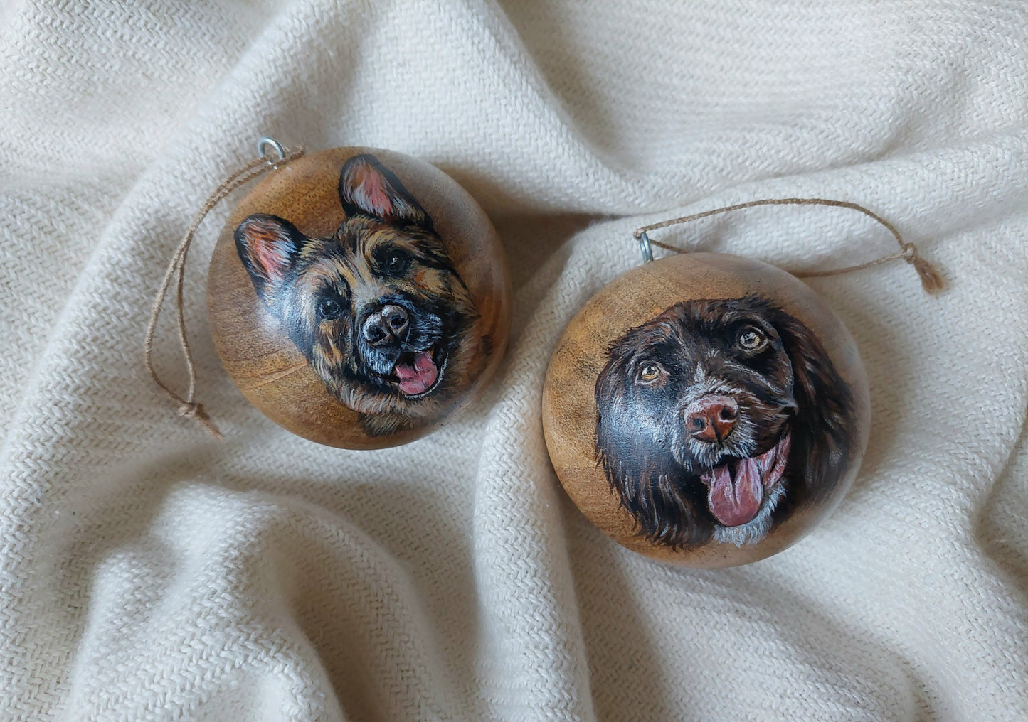 Custom Pet Portrait Christmas Bauble