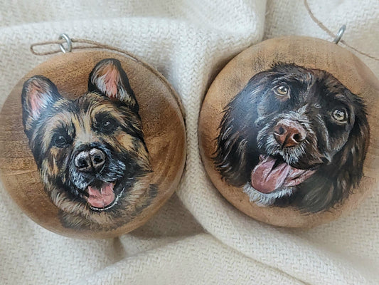 Custom Pet Portrait Christmas Bauble