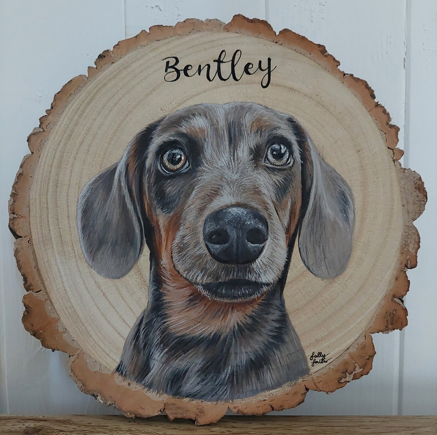 Custom Pet Portrait Log Slice (Small)