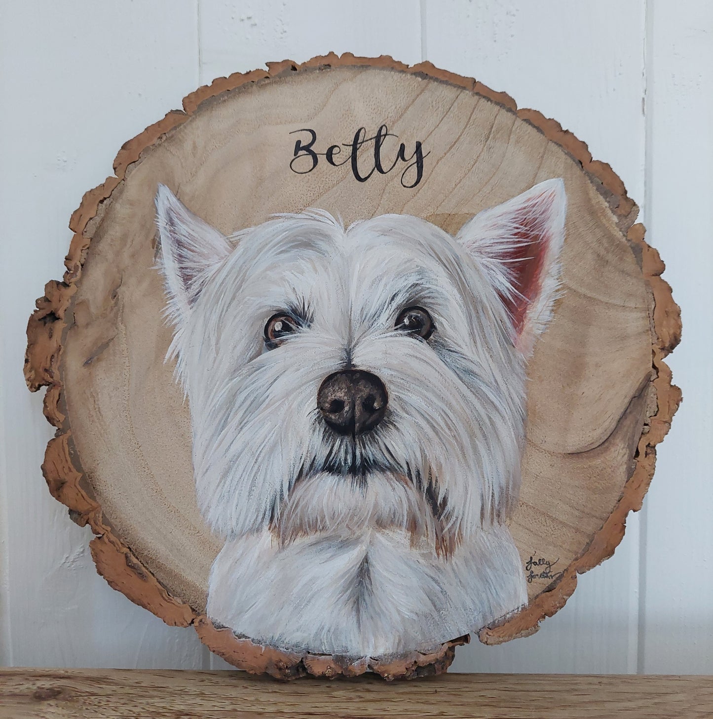 Custom Pet Portrait Log Slice (Small)