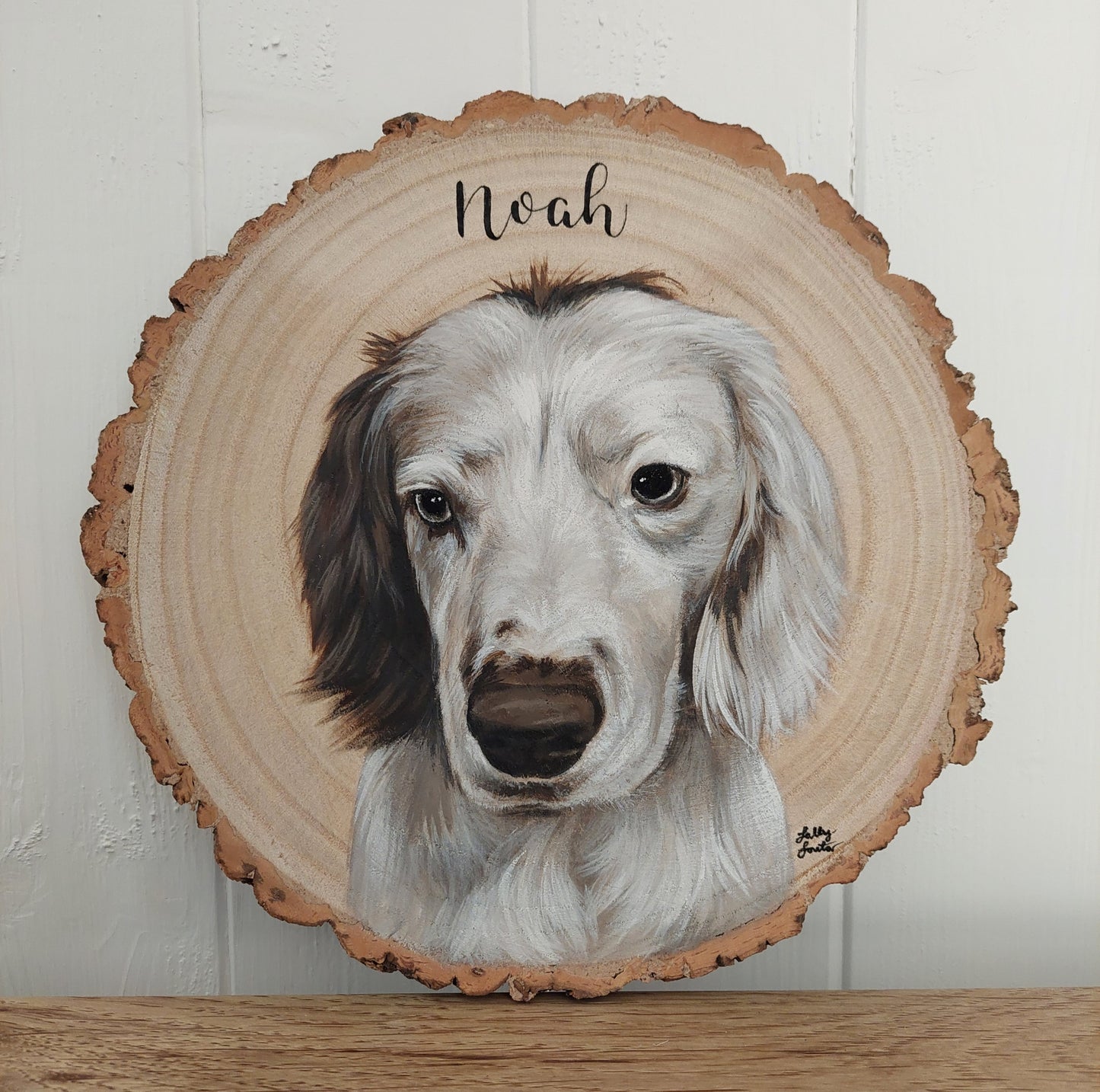 Custom Pet Portrait Log Slice (Small)