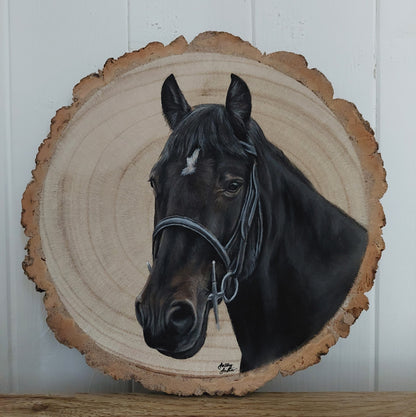 Small Pet Portrait Log Slice