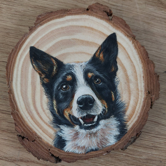 Custom Pet Portrait Log Slice (Extra Small)
