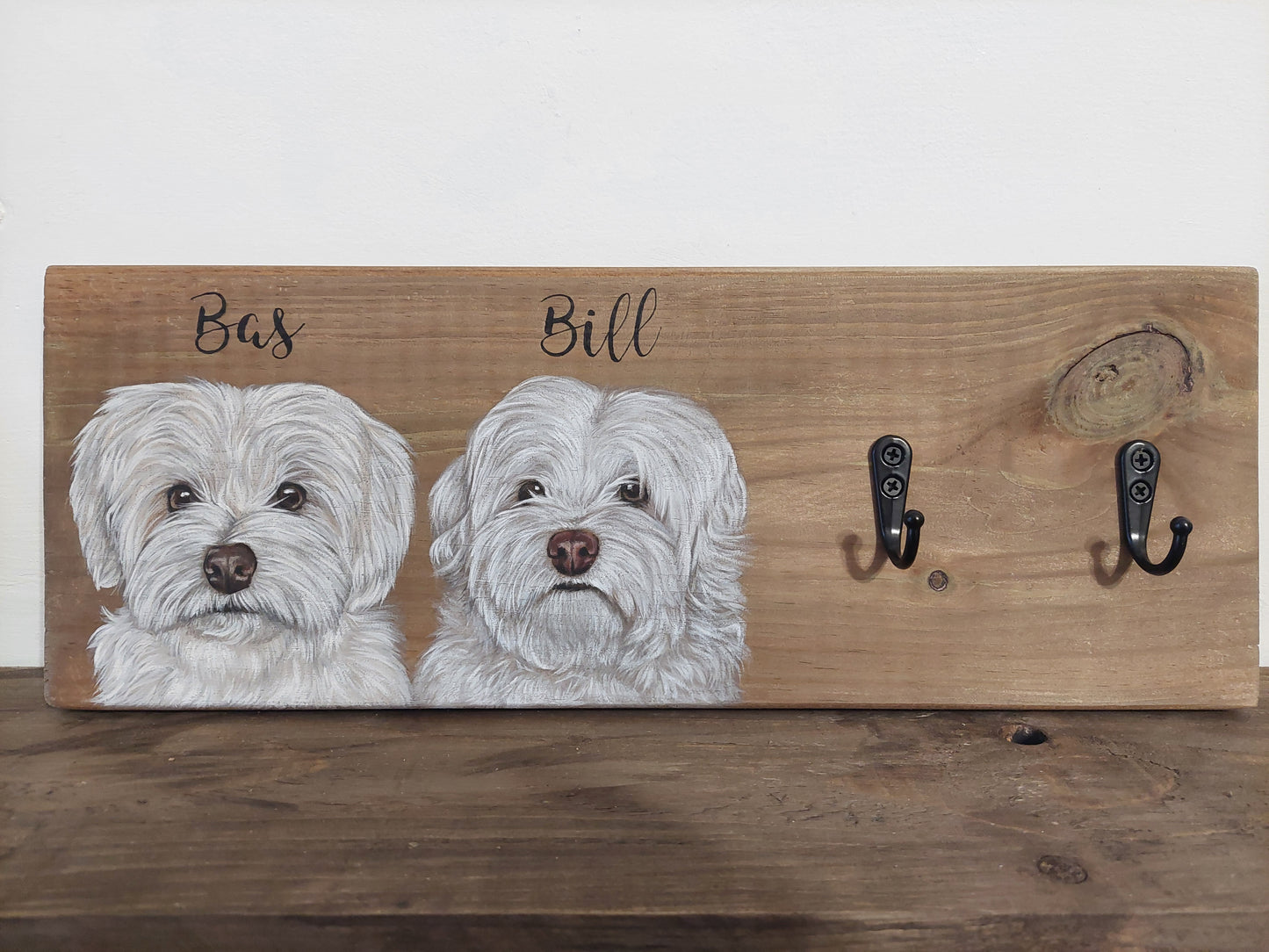 Custom Pet Portrait Wooden Lead Holder