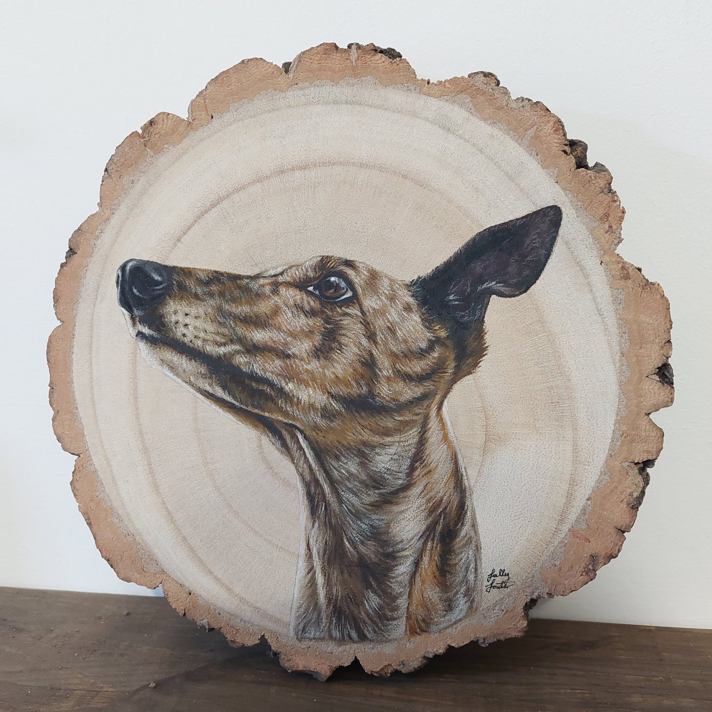 Custom Pet Portrait Log Slice (Small)