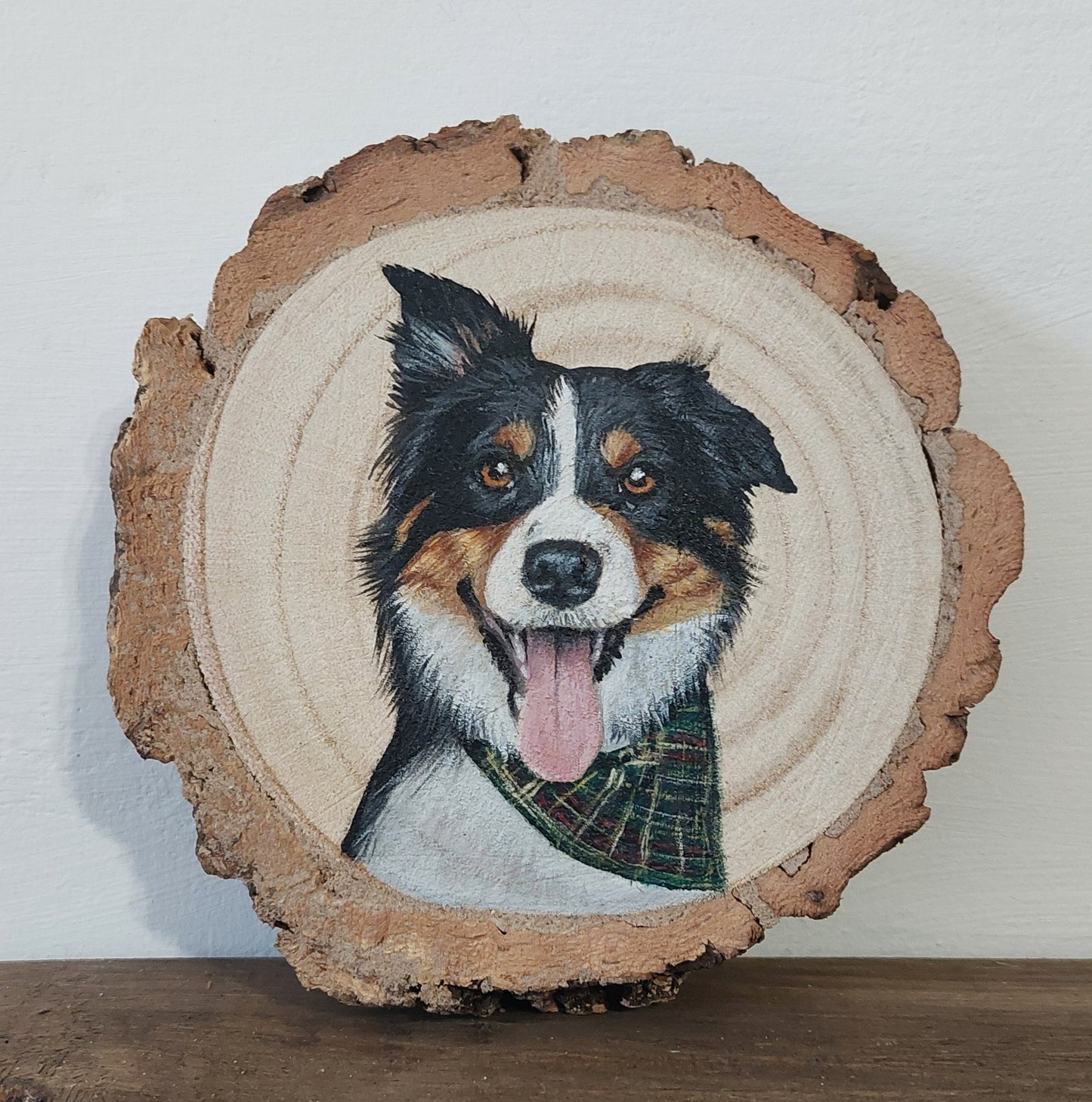 Mini Pet Portrait Log Slice