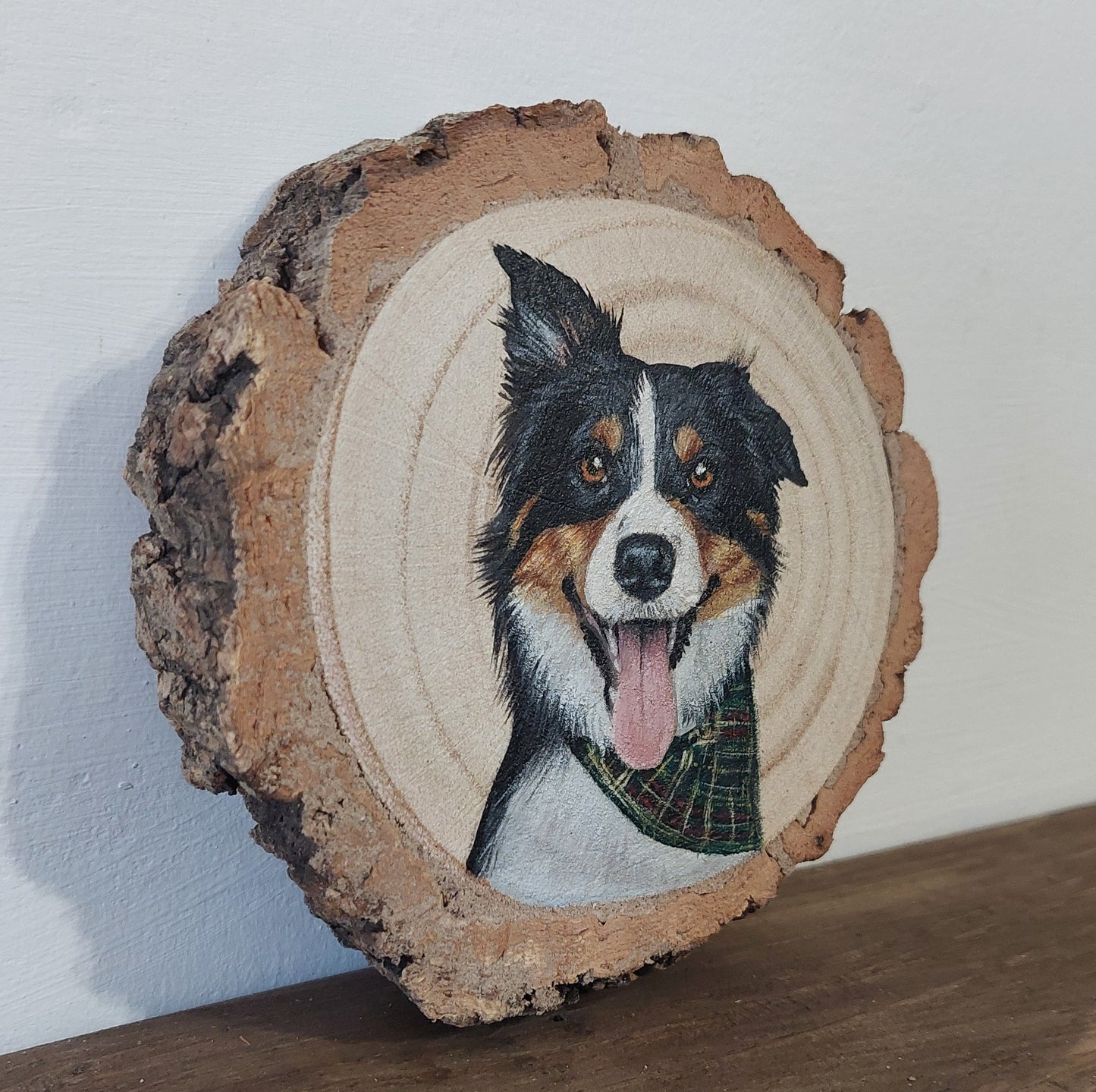 Mini Pet Portrait Log Slice