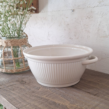 Vintage White Ceramic Mixing Bowl