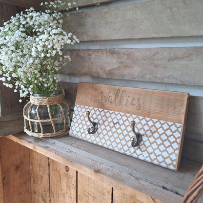 Rustic Wooden “Walkies” Dog Lead Holder