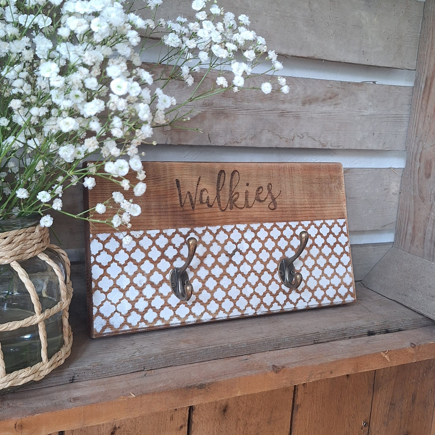 Rustic Wooden “Walkies” Dog Lead Holder