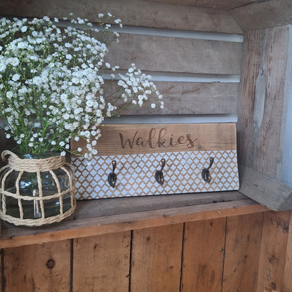 Rustic Wooden “Walkies” Dog Lead Holder