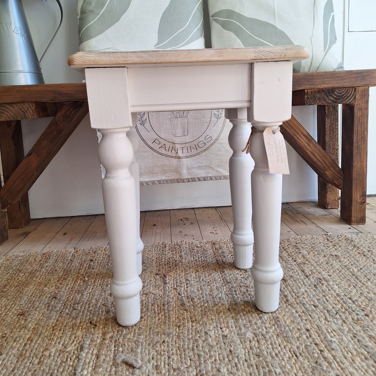 Hand Painted Highland Cow Upcycled Wooden Table