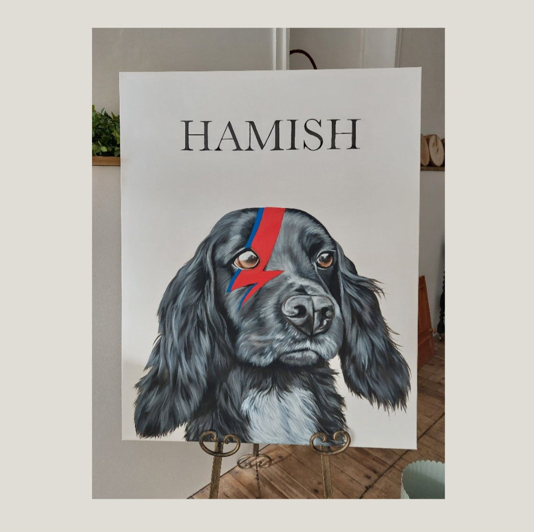 Custom Pet Portrait Large Canvas