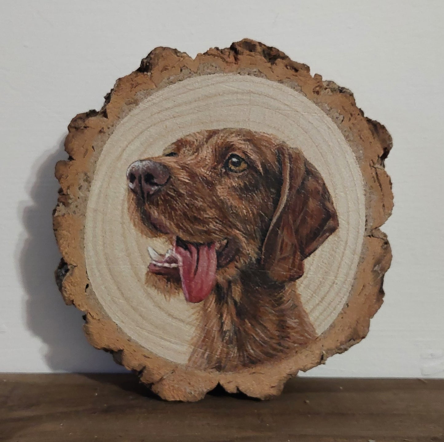 Mini Pet Portrait Log Slice