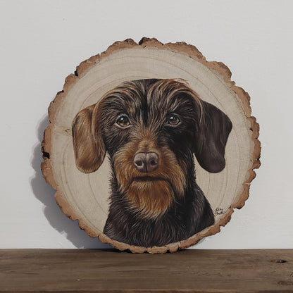 Small Pet Portrait Log Slice