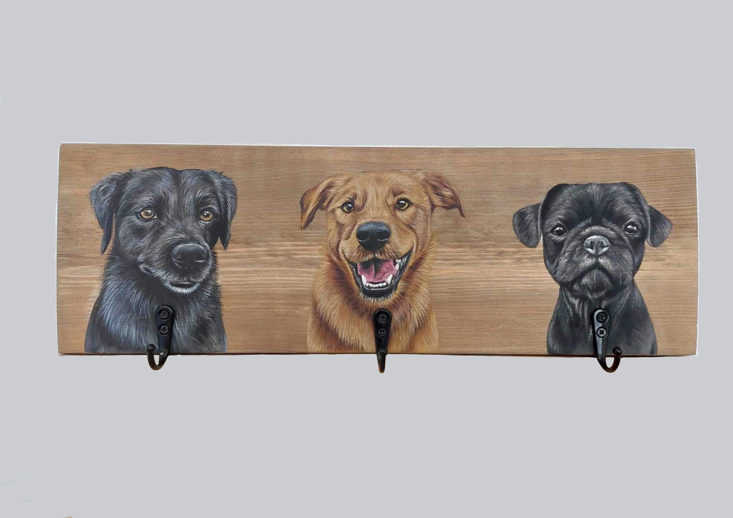 Custom Pet Portrait Wooden Lead Holder