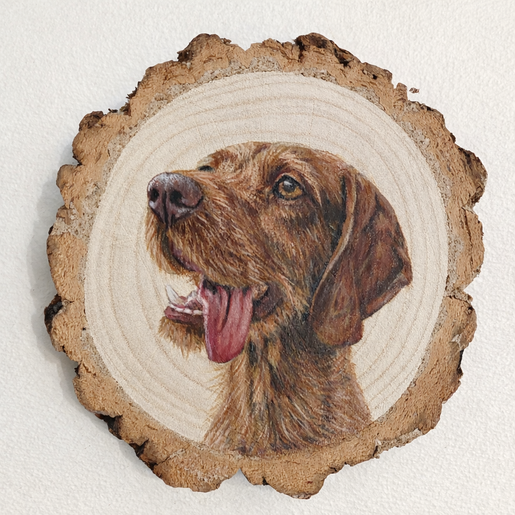 Mini Pet Portrait Log Slice